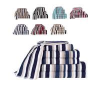 Northern Luxe 100% Egyptian Cotton Royal Victorian Stripe Towel Set - Bale Set of 4 (2 Face Towels, 1 Hand Towel, 1 Bath Towel) - Blue- Soft & Absorbent 550 GSM Towels for Home, Gym, or Spa
