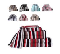 Northern Luxe 100% Egyptian Cotton Royal Victorian Stripe Towel Set - Bale Set of 4 (2 Hand Towels, 1 Bath Towel, 1 Bath Sheet) - Purple- Soft & Absorbent 550 GSM Towels for Home, Gym, or Spa