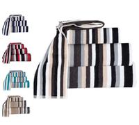 Northern Luxe 100% Pure Cotton Royal Victorian Stripe Towels, Premium Super Soft Bath/Hand Towel & Bath Sheet Quick Dry Highly Absorbent (Black-Grey, Bale Set of 4)