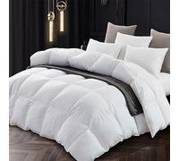 Northern Luxe 13.5 Tog White Duck Feather & Down Duvet - Premium 100% Soft Cotton Cover - Hypoallergenic, Lightweight, Hotel Quality Quilt for Ultimate Warmth & Comfort (Double Size)