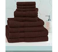 Northern Luxe 8 pcs Pure 600GSM 100% Woven Cotton Soft Plusy and Fluffy Towel towel bundle (Choco Brown)