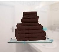 Northern Luxe 8 pcs Pure Luxury 600GSM 100% Woven Cotton Soft Plusy and Fluffy Towel Bale Set (Brown-Choc)