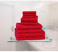 Northern Luxe 8 pcs Pure Luxury 600GSM 100% Woven Cotton Soft Plusy and Fluffy Towel Bale Set (Red)