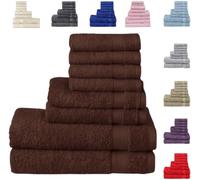 Northern Luxe 8 Piece 100% Egyptian Cotton Towels Bale Set - Super Soft, Durable & Ultra Absorbent Quality Face/Hand/Bath Towel 600gsm (Brown-Choco)