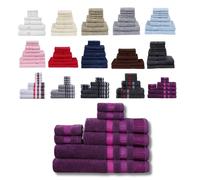 Northern Luxe 8 Piece Towel Bale Set - 600 GSM Egyptian Cotton, Ultra Soft, Absorbent & Durable Terry Towels for Face, Hand & Bath Towel (LA Border Plum, Bale of 8)