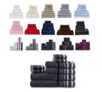 Northern Luxe 8 Piece Towel Bale Set - 600 GSM Egyptian Cotton, Ultra Soft, Absorbent & Durable Terry Towels for Face, Hand & Bath Towel (Stripe Border Charcoal, Bale of 8)