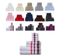 Northern Luxe 8 Piece Towel Bale Set - 600 GSM Egyptian Cotton, Ultra Soft, Absorbent & Durable Terry Towels for Face, Hand & Bath Towel (LA Border Plum White, Bale of 8)