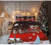 Northern Luxe Bedding Set, Super King 3D Christmas Duvet Cover with Pillowcases, Polycotton, Christmas Greetings, Limited Premium Edition