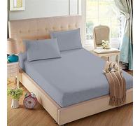 Northern Luxe Brushed Cotton Thermal Flannelette Gray King Fitted Sheet with Pair of Pillowcases - Comfortable, Shrinkage & Fade Resistant - Extra Deep Bed Sheet 32cm