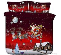 Northern Luxe Christmas Xmax Bedding Duvet Cover Set Soft Comfortable UK Hot Beddings 3D Snowman, Greetings, Santa Father Quilt Covers with Pillowcase (Christmas Greetings, Super King)