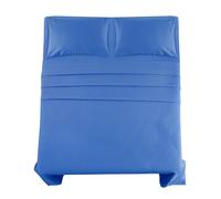 Northern Luxe Flannelette Fitted Sheet (FULL SET - FITTED SHEET + FLAT SHEET + PILLOWCASES) 100% Brushed Cotton Beautiful Bedding Set Soft Cosy Bedsheet Easy Care 160 GSM (Blue, Double Full Set)
