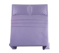 Northern Luxe Flannelette Fitted Sheet (FULL SET - FITTED SHEET + FLAT SHEET + PILLOWCASES) 100% Brushed Cotton Beautiful Bedding Set Soft Cosy Bedsheet Easy Care 160 GSM (Lilac, Double Full Set)