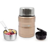 Northern Luxe Food Flask for Hot Soup+ Foldable Spoon - Stainless Steel Double Walled Vacuum Insulated Soup Container & Hot/Cold Thermal Food Container 500ML (Gloss Gold)