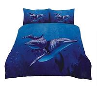 Northern Luxe NORTHERNLUXE - 3D Duvet Cover set Animal Effect for Children's and Adults Printed Quilt Bedding Set with Pillow Cases (Dolphin, Double)