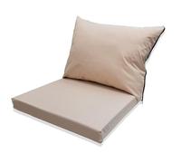 Northern Luxe Outdoor Replacement Cushion Pads For Rattan Furniture - Patio Garden Arm Chair, Sofa Seat Pads - Water Resistant Soft, Comfy & Lightweight (Sand, Arm Chair - 2 Piece)