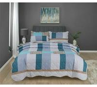 Northern Luxe Patchwork Vintage Reversible Bedspread, 3 Piece Quilt Bed Comfort Set (Patti Stripe, Double)