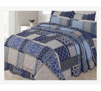 Northern Luxe Patchwork Vintage Reversible Quilted Bedspread Set - Decorative Coverlet Bedding Set - Microfiber, Lightweight & Unique Designs - 3 Piece Bed Throws with Pillowcases (Zarcon, King)