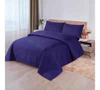 Northern Luxe Premium Quality, Quilted Pinsonic Stitching Bedspread/Throw 100% Virgin Polyester Filling, bedding with matching Fitted Sheet Warm and Cosy Throw (Royal Blue, King Bedspread)