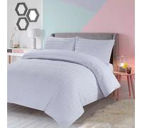 Northern Luxe Seersucker Polycotton Duvet Set - Bedding Duvet Cover Set for All Season Elegant Textured Bedding with 1 Duvet Cover & 2 Pillowcases, Easy Care, (White, King)