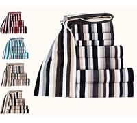 Northern Luxe Towels Bale set Pure 100% Cotton Premium Quality Victorian Stripe Towel for Bathroom Face/Hand Highly Absorbent (Bale Set of 8, Black-Grey)