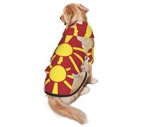 Northern Macedonia Flag Map Dog Hoodie for Medium Large Dogs, Warm Soft Pet Sweatshirt, Easy to Wear Jumper Clothes