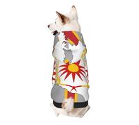 Northern Macedonia Flag Map Print Small Dogs Warm Hoodie, Soft And Breathable Sweatshirt, Easy To Wear Jumper For Winter And Fall, Cold Weather Hooded Coat Pullover