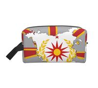 Northern Macedonia Flag map01 Print Toiletry Bag for Men Travel Toiletry Bag, Spacious Capacity Cosmetic Bag for Women