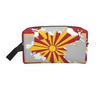 Northern Macedonia Flag map02 Print Toiletry Bag for Men Travel Toiletry Bag, Spacious Capacity Cosmetic Bag for Women
