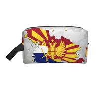 Northern Macedonia Flag map04 Print Toiletry Bag for Men Travel Toiletry Bag, Spacious Capacity Cosmetic Bag for Women