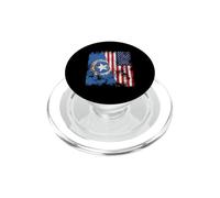Northern Mariana Islands USA Flag Distressed - Half American PopSockets PopGrip for MagSafe