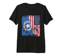 Northern Mariana Islands USA Flag Distressed - Half American Premium T-Shirt