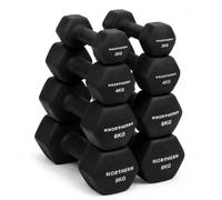NORTHERN Neoprene Dumbbell Set 2kg, 4kg, 6kg, 8kg - Black