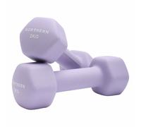 Northern Soft Lavender Neoprene Hex Dumbbells Pair, 1kg-8kg Hand Weights for Home Gym Strength Training, Non-Slip Hexagonal Dumbbells for Fitness, Aerobics, Yoga & Toning (2kg x 2)