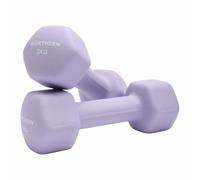 Northern Soft Lavender Neoprene Hex Dumbbells Pair, 1kg-8kg Hand Weights for Home Gym Strength Training, Non-Slip Hexagonal Dumbbells for Fitness, Aerobics, Yoga & Toning (3kg x 2)