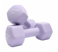 Northern Soft Lavender Neoprene Hex Dumbbells Pair, 1kg-8kg Hand Weights for Home Gym Strength Training, Non-Slip Hexagonal Dumbbells for Fitness, Aerobics, Yoga & Toning (8kg x 2)