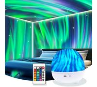 Northern Night Lights Projector,16 Colors Ocean Waves Galaxy Projector,Remote Water Ripple Light Projector for Bedroom Decor,Party,Birthdays,Festival,Christmas,Boys and Girls Gifts (White)