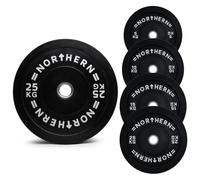 NORTHERN Olympic Bumper Plates Pair 5kg-25kg - Rubber Weight Plates for Olympic Barbells, Weightlifting, Deadlifts, Strength Training & Home Gym