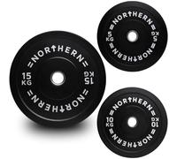 NORTHERN Olympic Rubber Bumper Plates Set (60kg, 100kg or 150kg) Complete Weight Sets for Olympic Barbells, Strength Training, Weightlifting & Home Gym (60kg Set)
