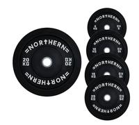 NORTHERN Olympic Weight Plate Disc Rubber Coated Cast Iron Bumper Weight Lifting Plates Set for Deadlift Barbells Dumbbell Bars Strength Training Home Gym Fitness Workout 5,10,15,20KG Single & Set