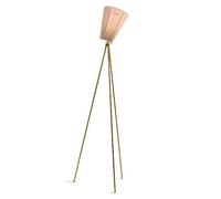 Northern Oslo Wood Floor Lamp Gold Base & Beige Shade