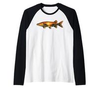 Northern Pike Carp Fishing Sunset Nature Landscape Raglan Baseball Tee