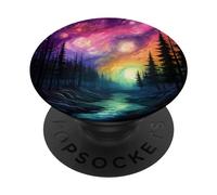 Northern Polar Lights Pastel Colors Van Gogh Style Graphic PopSockets Swappable PopGrip
