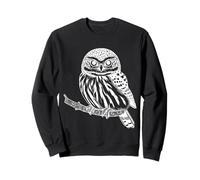 Northern Pygmy-Owl Line Art Bird Drawing Sweatshirt