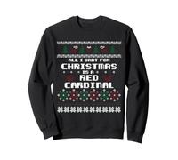 Northern Red Cardinal Ugly Christmas Cardinalidae Redbird Sweatshirt