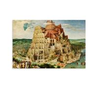 Northern Renaissance Wall Art Print Pieter Bruegel The Elder's The Tower of Babel, 1563 - Depicting The Ambitious Tower Construction Scene Unframe 24x36inch(60x90cm)