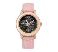 Northern Saw-Whet Owls Womens Leather Strap Elegant Lady Wrist Watches Casual Band Three-Hand Watch