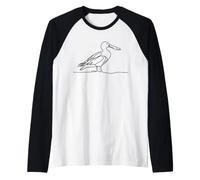 Northern Shoveler Line Art Ornithologist Raglan Baseball Tee