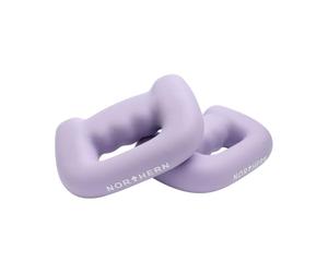 NORTHERN Soft Lavender Hand Dumbbells Pair, D-Shaped Boxing Exercise Weights 0.5kg-4kg, Home Gym Strength Training Weights for Fitness, Aerobics, Yoga & Toning (2 x 3kg)