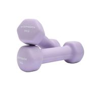 Northern Soft Lavender Neoprene Hex Dumbbells Pair, 1kg-8kg Hand Weights for Home Gym Strength Training, Non-Slip Hexagonal Dumbbells for Fitness, Aerobics, Yoga & Toning (1kg x 2)