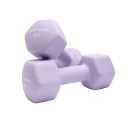 Northern Soft Lavender Neoprene Hex Dumbbells Pair, 1kg-8kg Hand Weights for Home Gym Strength Training, Non-Slip Hexagonal Dumbbells for Fitness, Aerobics, Yoga & Toning (8kg x 2)